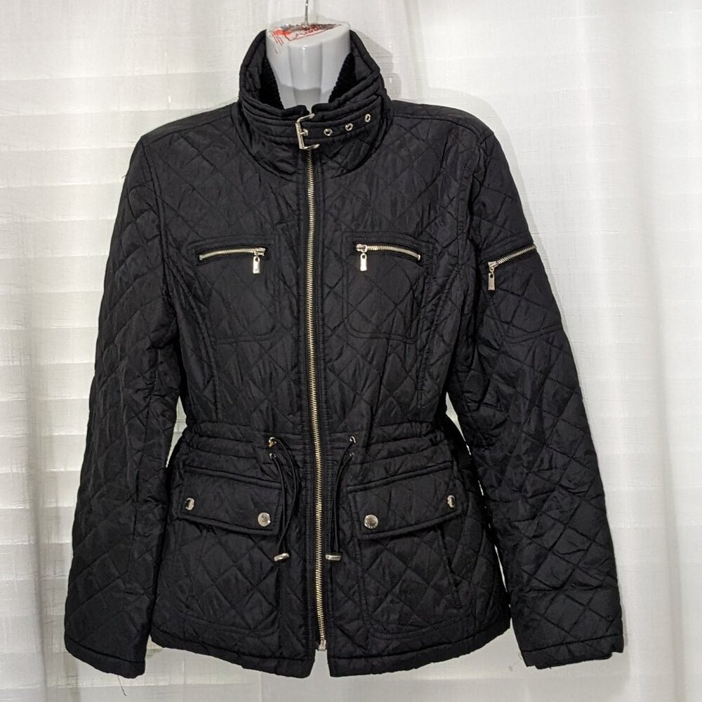 MICHAEL KORS Quilted Jacket Coat Ladies Designer Size M Black